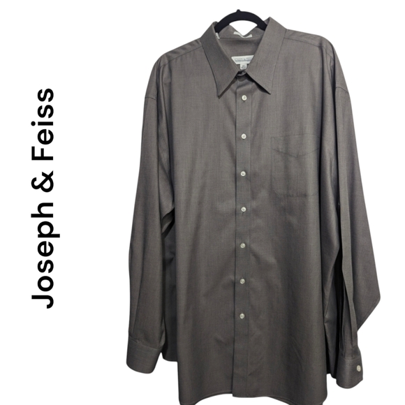 Joseph & Feiss |  Mens Dress Shirt Button Down | Dark Gray | Size 18 1/2 36-37 - Picture 2 of 11